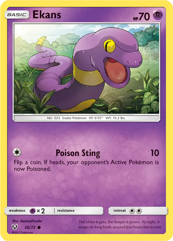 Carta Ekans 36/73 de Shining Legends