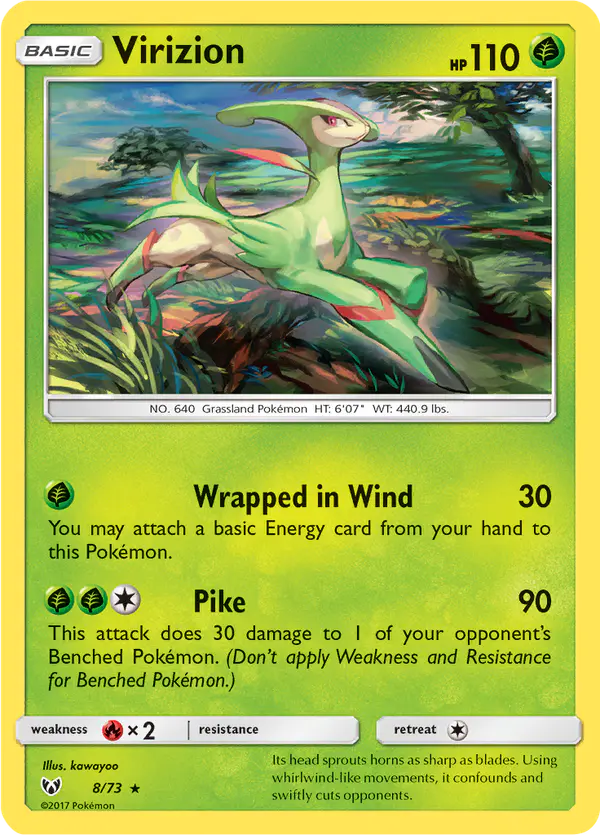 Carta Virizion 8/73 de Shining Legends