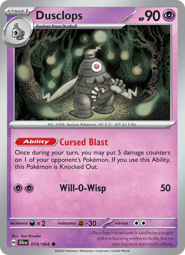 Carta Dusclops 019/064 de Shrouded Fable