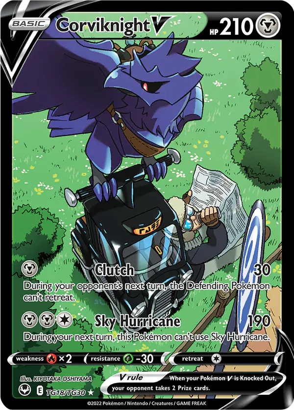 Carta Corviknight V TG18 de Silver Tempest Trainer Gallery