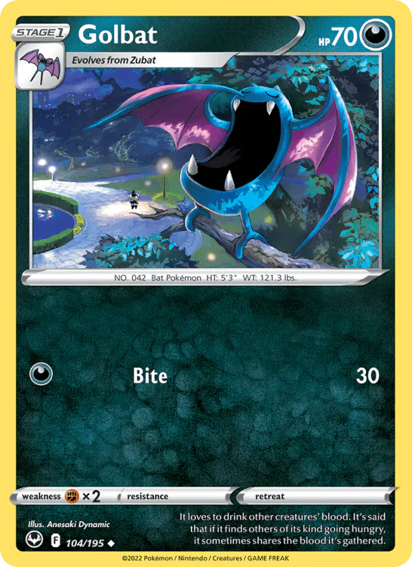 Carta Golbat 104/195 de Silver Tempest
