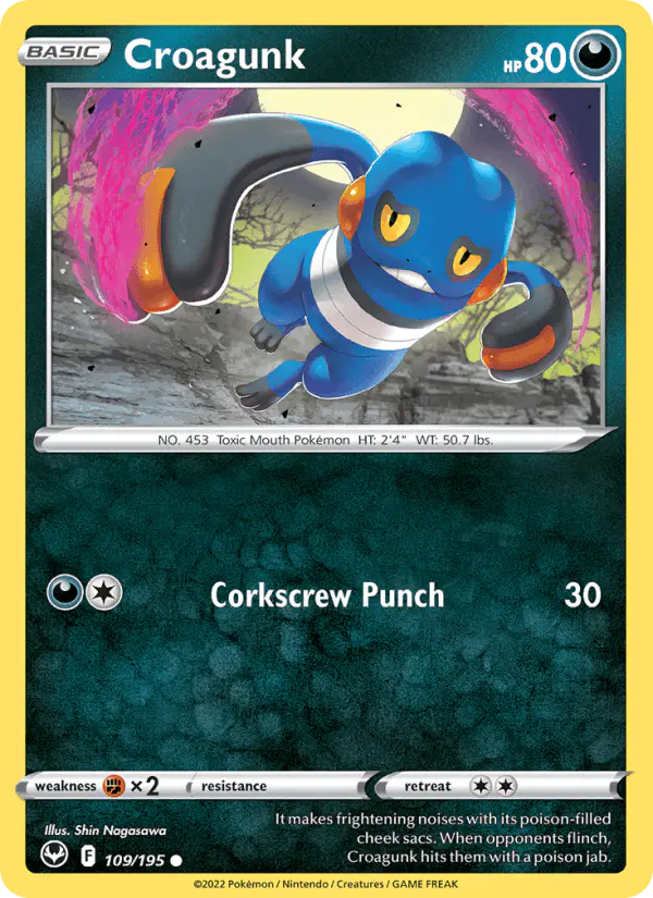 Carta Croagunk 109/195 de Silver Tempest