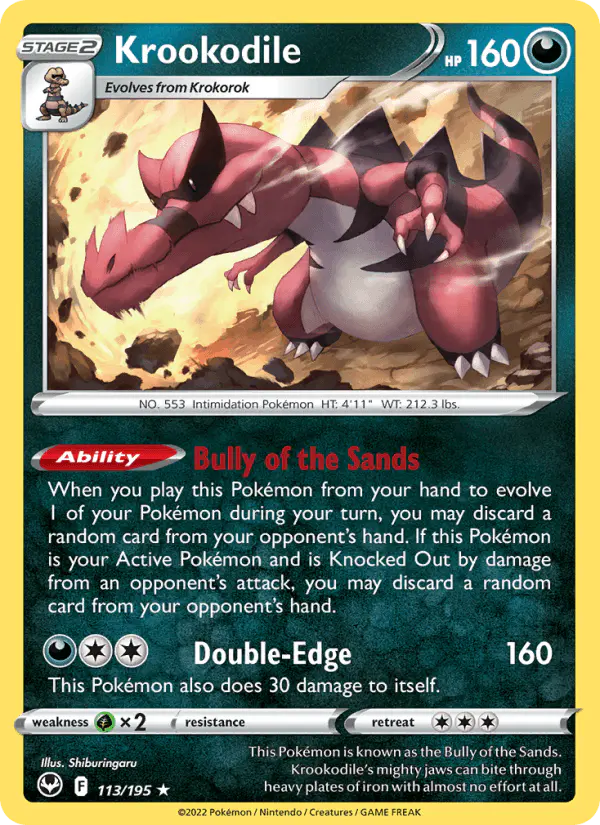 Carta Krookodile 113/195 de Silver Tempest