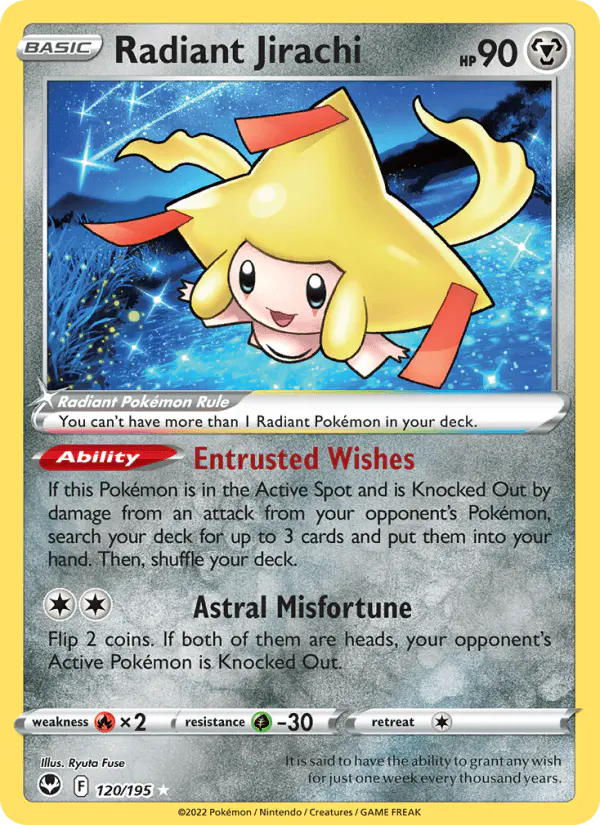 Carta Radiant Jirachi 120/195 de Silver Tempest