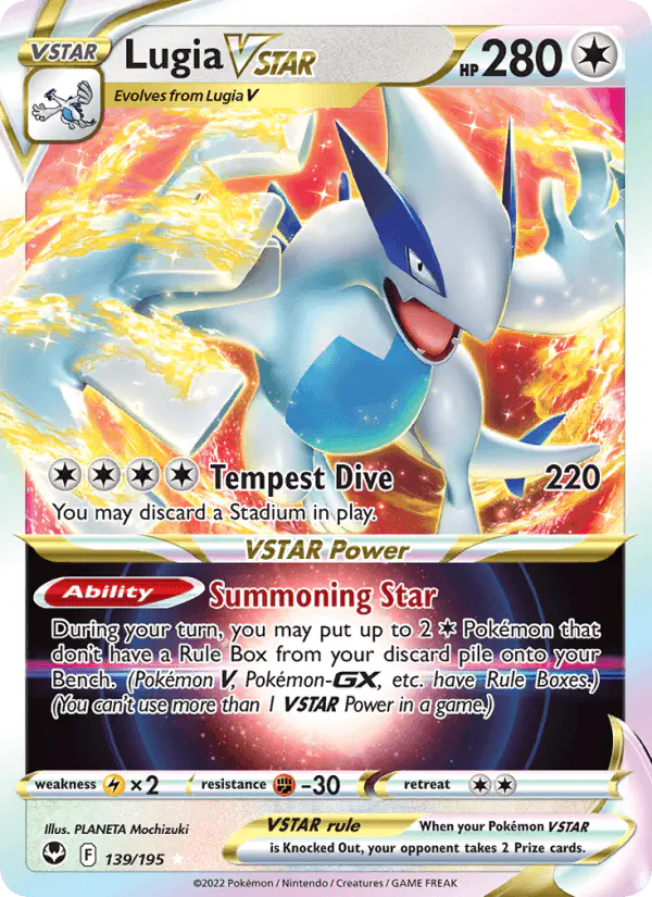 Carta Lugia VSTAR 139/195 de Silver Tempest