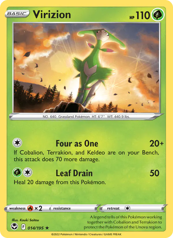 Carta Virizion 014/195 de Silver Tempest