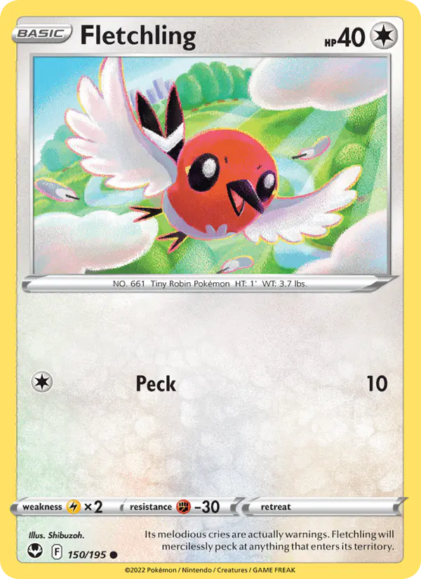 Carta Fletchling 150/195 de Silver Tempest