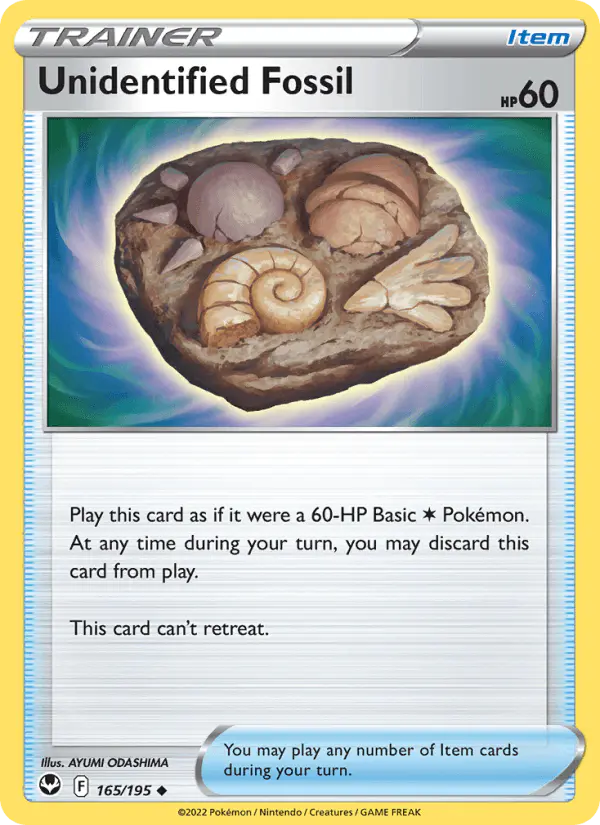 Carta Unidentified Fossil 165/195 de Silver Tempest