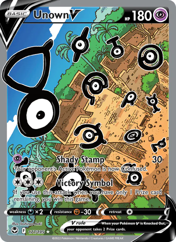 Carta Unown V 177/195 de Silver Tempest
