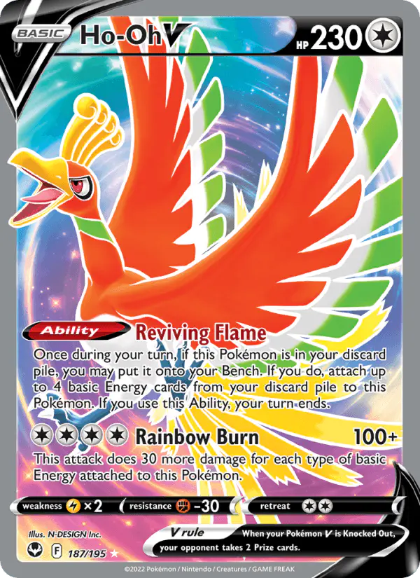 Carta Ho-Oh V 187/195 de Silver Tempest