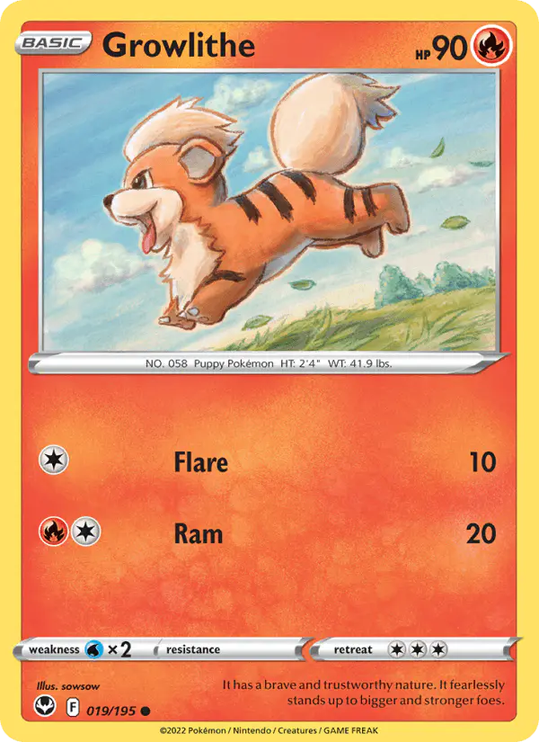 Carta Growlithe 019/195 de Silver Tempest
