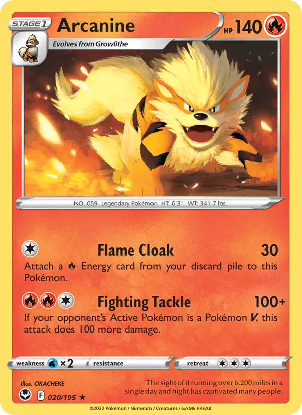 Carta Arcanine 020/195 de Silver Tempest
