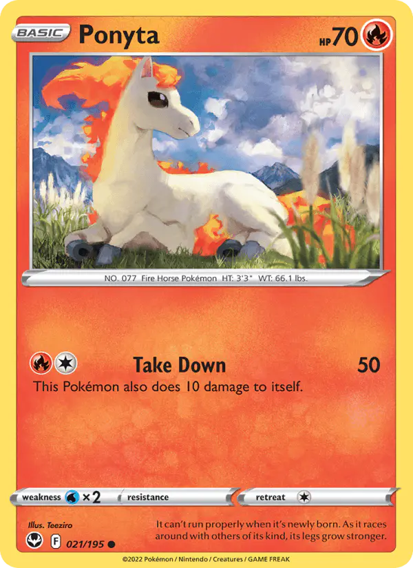 Carta Ponyta 021/195 de Silver Tempest