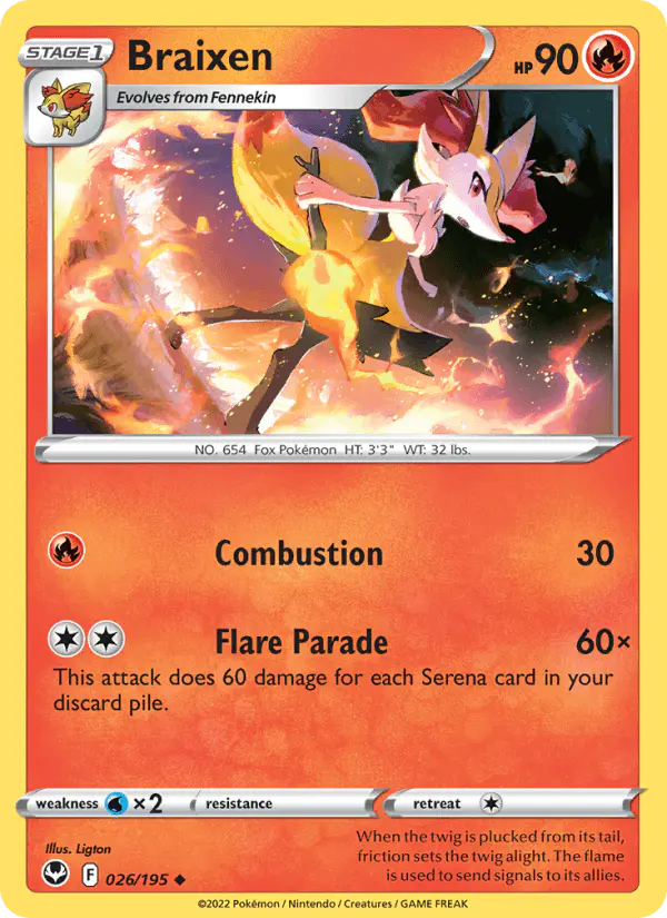 Carta Braixen 026/195 de Silver Tempest