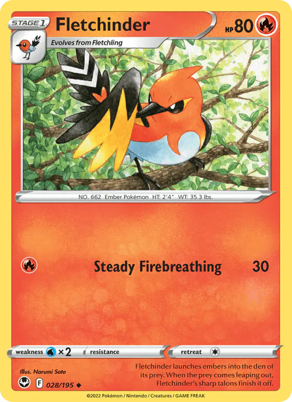 Carta Fletchinder 028/195 de Silver Tempest