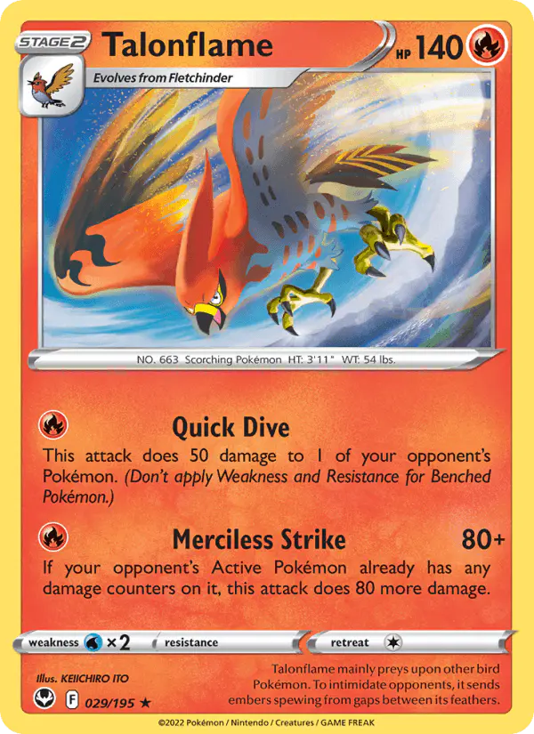 Carta Talonflame 029/195 de Silver Tempest