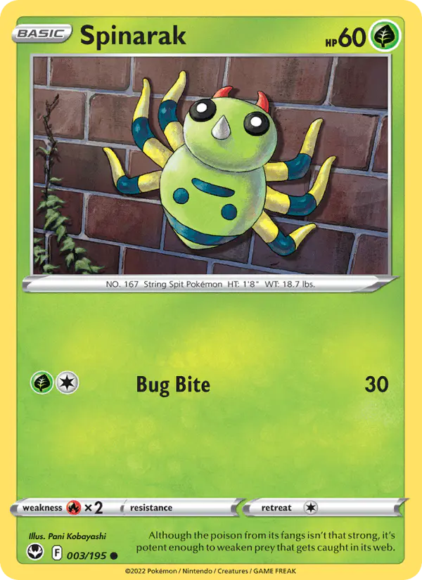 Carta Spinarak 003/195 de Silver Tempest