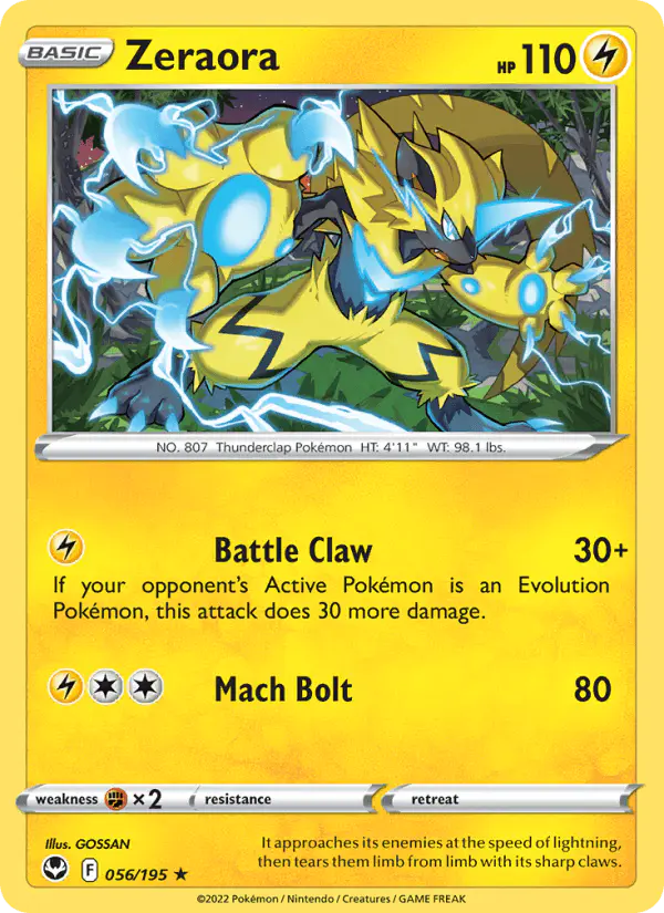 Carta Zeraora 056/195 de Silver Tempest