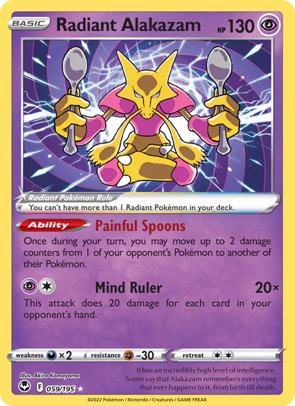 Carta Radiant Alakazam 059/195 de Silver Tempest