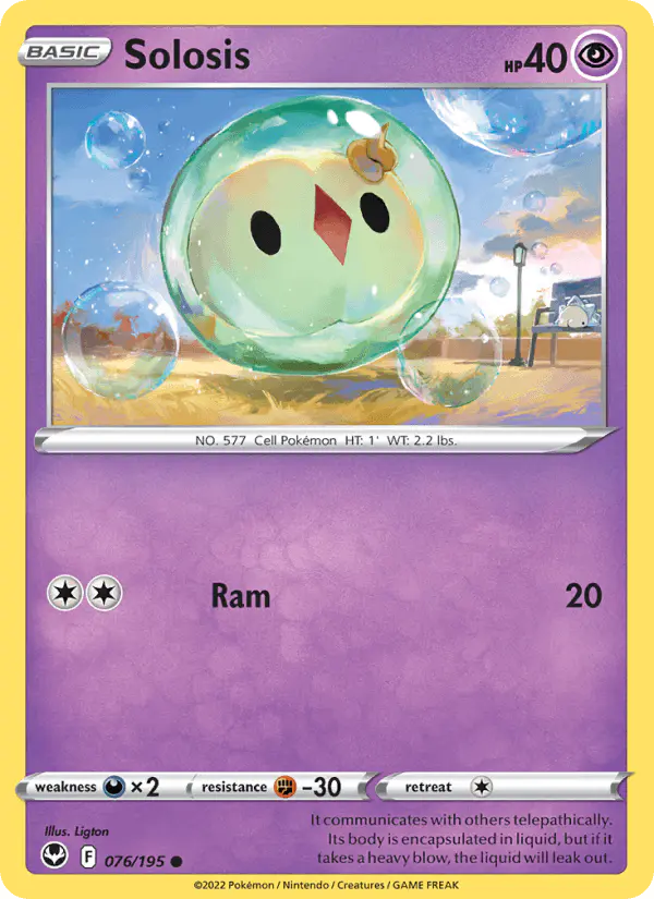 Carta Solosis 076/195 de Silver Tempest