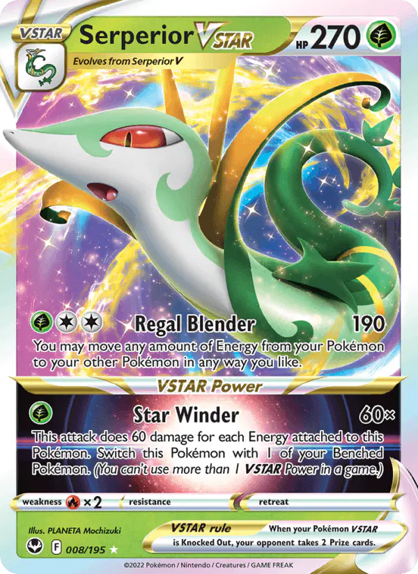 Carta Serperior VSTAR 008/195 de Silver Tempest