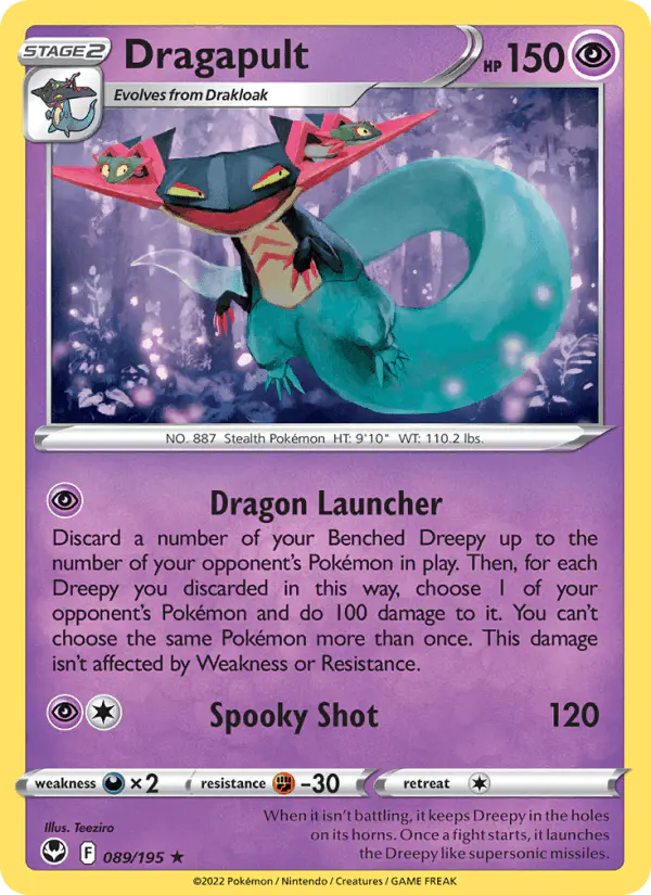 Carta Dragapult 089/195 de Silver Tempest