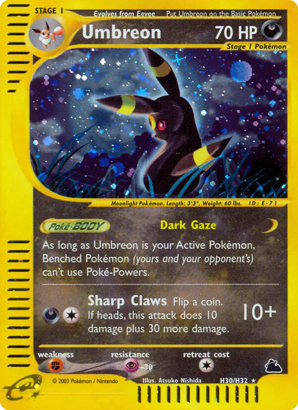 Carta Umbreon H30 de Skyridge