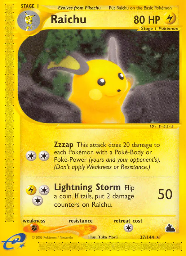 Carta Raichu 27/144 de Skyridge