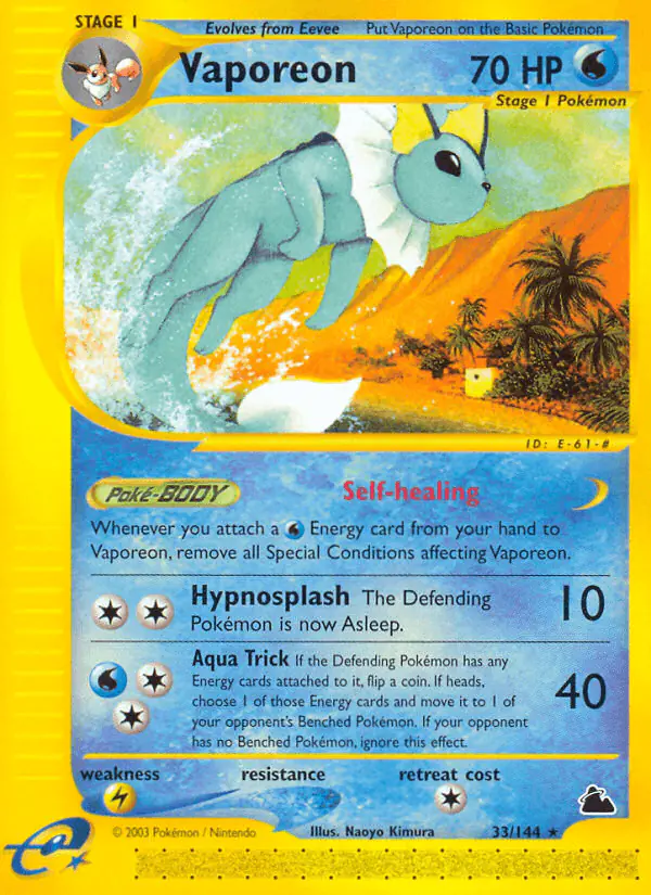 Carta Vaporeon 33/144 de Skyridge