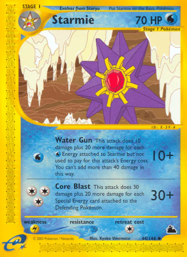 Carta Starmie 44/144 de Skyridge