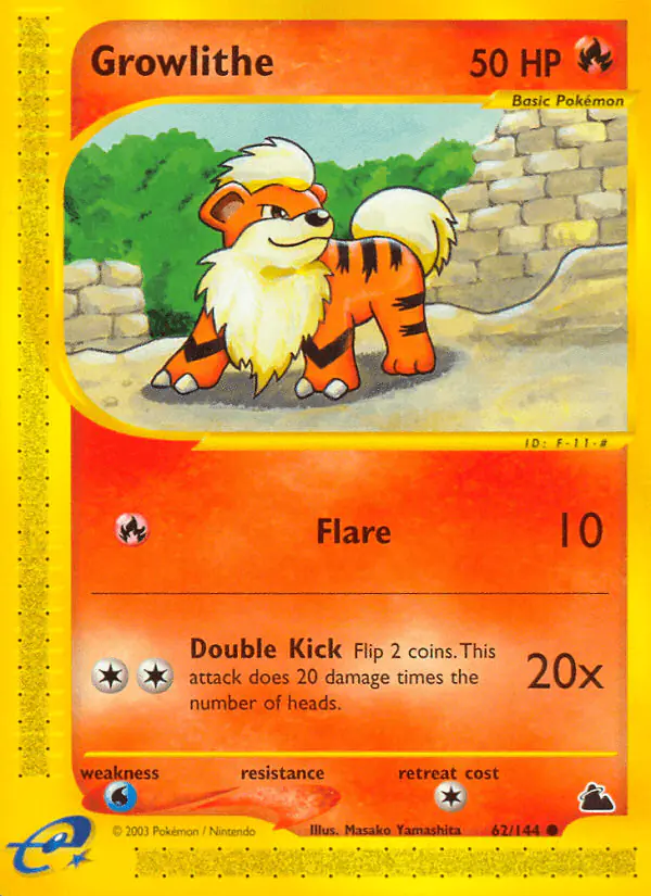 Carta Growlithe 62/144 de Skyridge