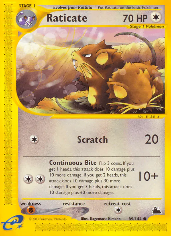 Carta Raticate 89/144 de Skyridge