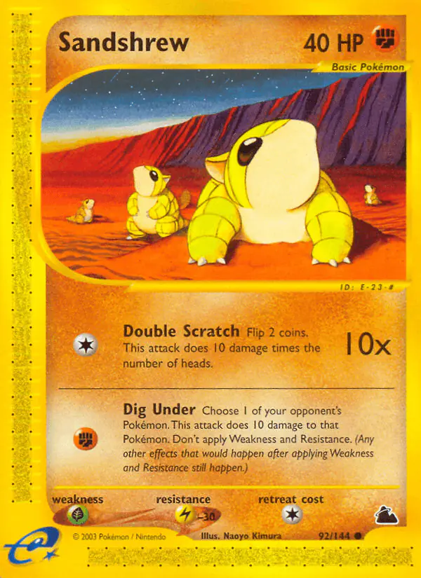 Carta Sandshrew 92/144 de Skyridge