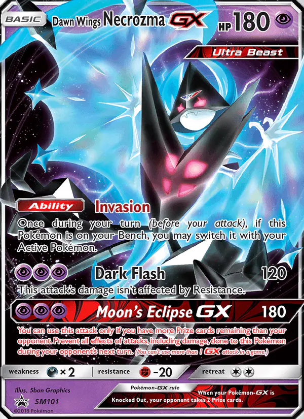 Carta Dawn Wings Necrozma GX SM101 de SM Black Star Promos