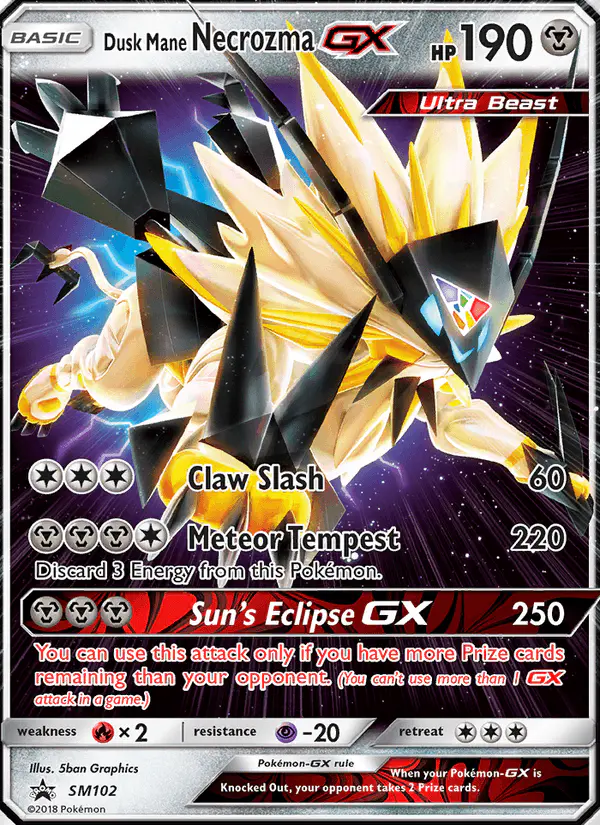 Carta Dusk Mane Necrozma GX SM102 de SM Black Star Promos