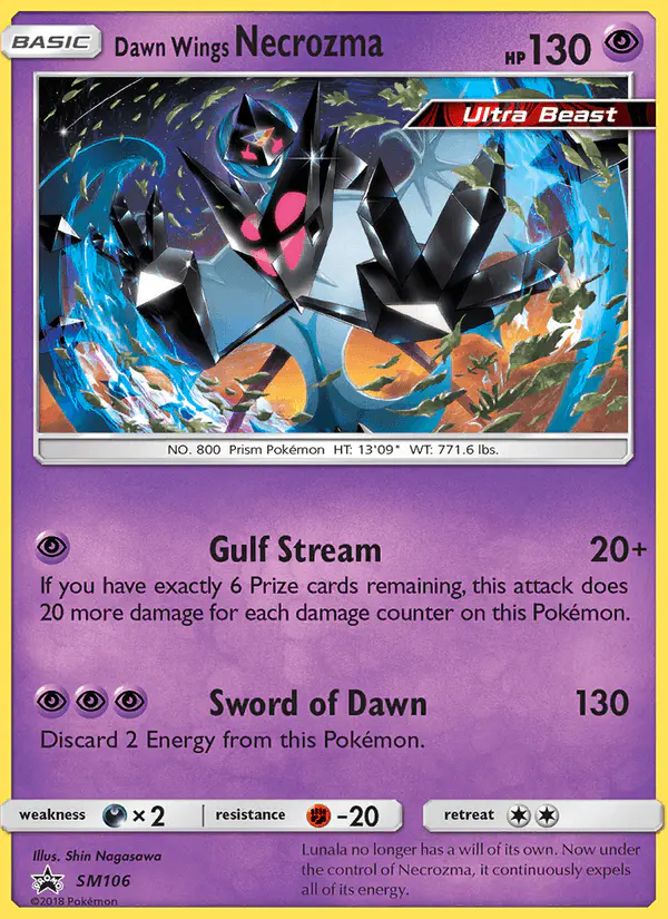 Carta Dawn Wings Necrozma SM106 de SM Black Star Promos