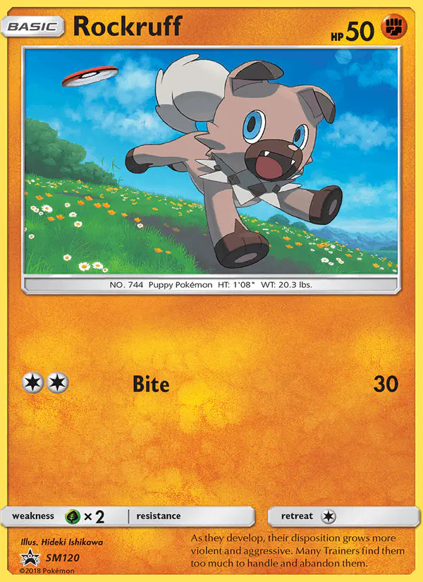 Carta Rockruff SM120 de SM Black Star Promos