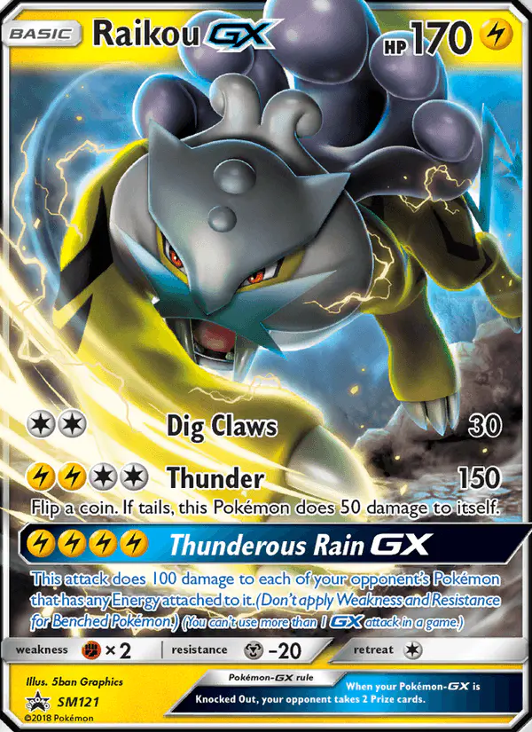 Carta Raikou GX SM121 de SM Black Star Promos