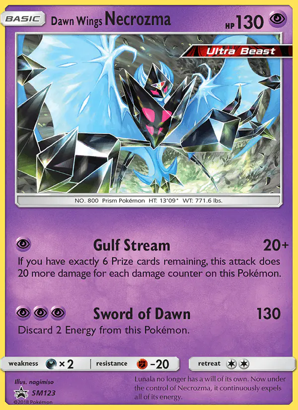 Carta Dawn Wings Necrozma SM123 de SM Black Star Promos