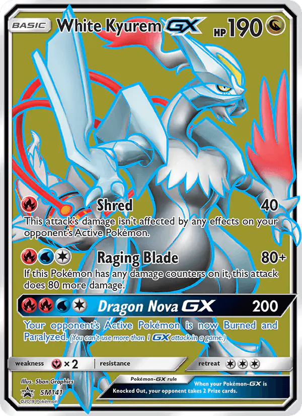 Carta White Kyurem GX SM141 de SM Black Star Promos