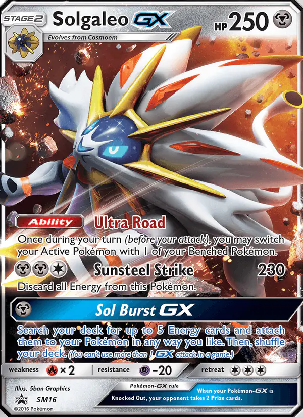 Carta Solgaleo GX SM16 de SM Black Star Promos