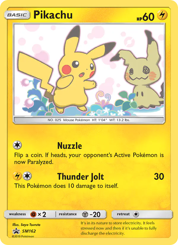 Carta Pikachu SM162 de SM Black Star Promos