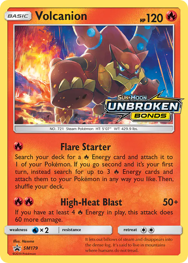 Carta Volcanion SM179 de SM Black Star Promos
