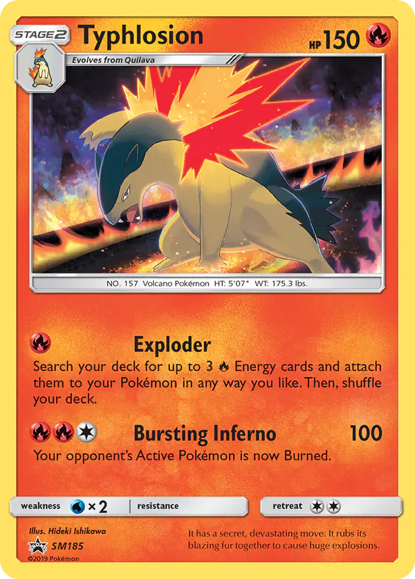 Carta Typhlosion SM185 de SM Black Star Promos