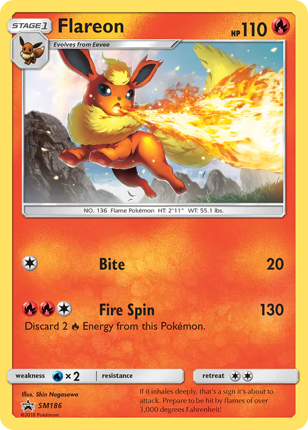 Carta Flareon SM186 de SM Black Star Promos