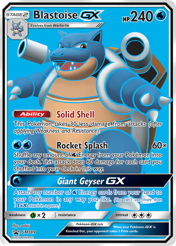 Carta Blastoise GX SM189 de SM Black Star Promos