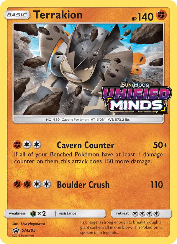 Carta Terrakion SM205 de SM Black Star Promos