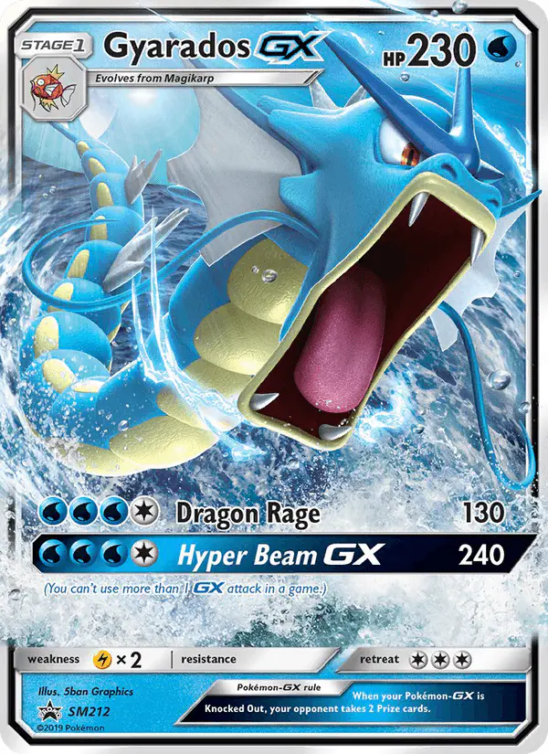 Carta Gyarados GX SM212 de SM Black Star Promos