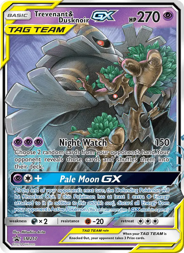 Carta Trevenant & Dusknoir GX SM217 de SM Black Star Promos