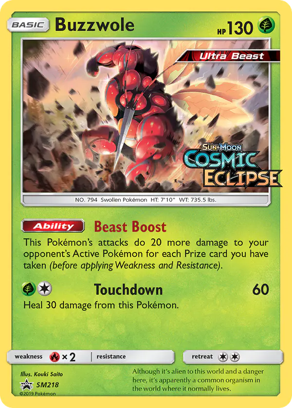 Carta Buzzwole SM218 de SM Black Star Promos
